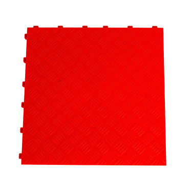 TORONTO RED CHECKER PLATE TILE 40X40CM