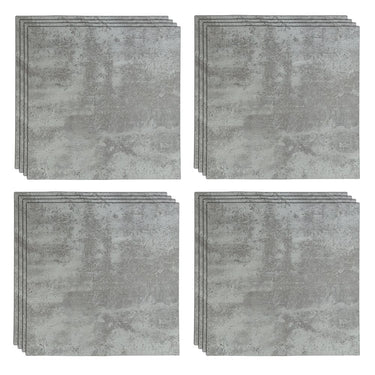 SELF ADHESIVE LUXURY VINYL FLOOR TILES - LIGHT GREY STONE - 45.7x45.7CM (4 PACKS - 20 SQM)