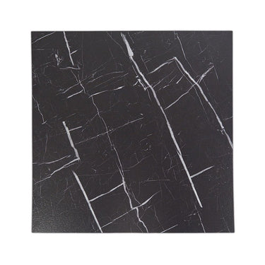 SELF ADHESIVE LUXURY VINYL FLOOR TILES - BLACK MARBLE - 45.7x45.7CM (PACK OF 24 - 5 SQM)