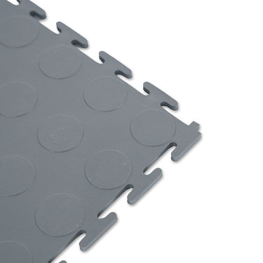 PREMIUM PVC FLOOR TILE (ROUND COIN) - SLATE GREY 50x50cm 7MM - Pack of 20 (5sqm)